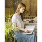 Cuffed-sleeve Cropped T-shirt