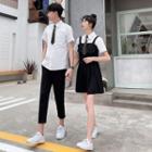 Couple Matching Short-sleeve Shirt / Pants / Mini A-line Jumper Dress / Set