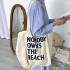 Lettering Canvas Tote Bag Light Yellow - One Size