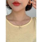 Heart-pendant Necklace & Chain Necklace Set Gold - One Size