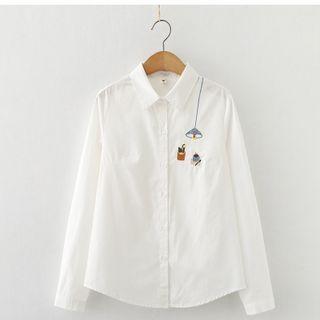 Long-sleeve Graphic Embroidered T-shirt