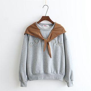 Mock Two-piece Embroidered Hoodie