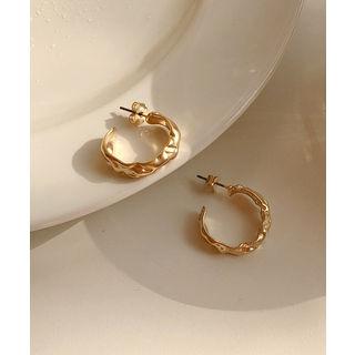 Irregular Hoop Earrings Gold - One Size