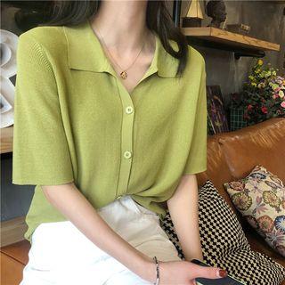 V-neck Short Sleeve Blouse