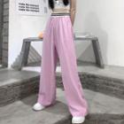 Striped Waistband Wide-leg Pants