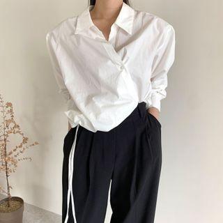 Long-sleeve Side Buttoned Shirt