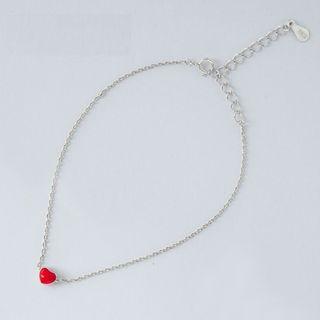 925 Sterling Silver Heart Anklet