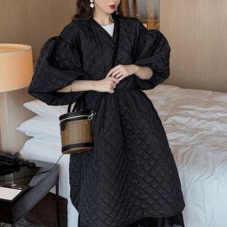 Quilted Long Coat Black - One Size