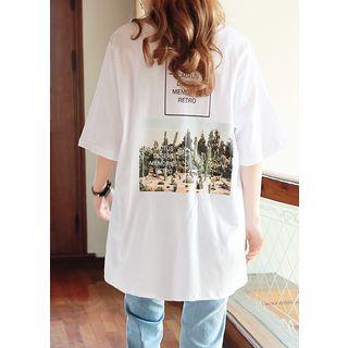 Printed-back T-shirt Dress