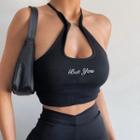 Halter Ribbed Cropped Top