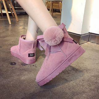 Pompom-accent Snow Boots