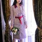 Set: Crop Tweed Jacket + Sleeveless Midi Sheath Dress
