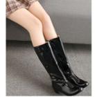 Low-heel Patent Tall Boots