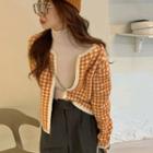 Check Cardigan Check - Tangerine - One Size