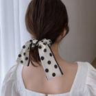 Dotted Ribbon Hair Tie Black & White - One Size
