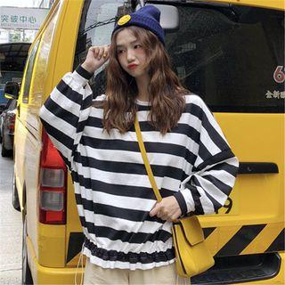 Striped Drawstring Sweatshirt