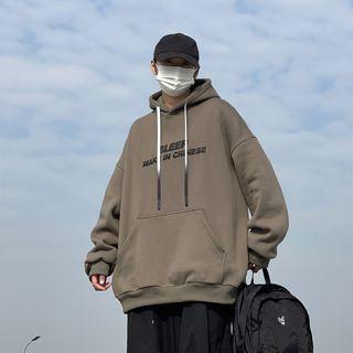 Gradient Drawstring Print Hooded Sweatshirt