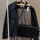 Zip-up Coated Jacket Black - One Size