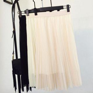 Sheer Pleated Skirt