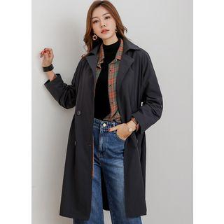 Tie-back Tab-sleeve Trench Coat