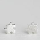 Puzzle Sterling Silver Earring 1 Pair - Silver - One Size