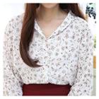 V-neck Floral Pattern Shirt