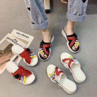 Platform Color Panel Slippers