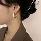 Glaze Alloy Open Hoop Earring 1 Pair - White - One Size