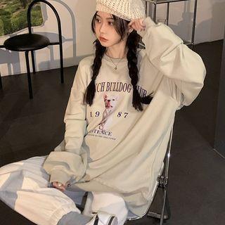 Dog Print Sweatshirt Off-white - One Size