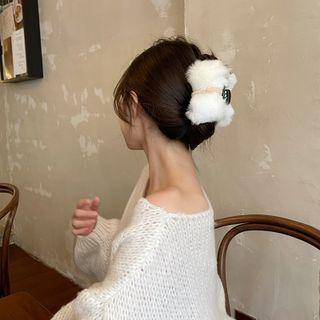 Fluffy Hair Claw White - One Size