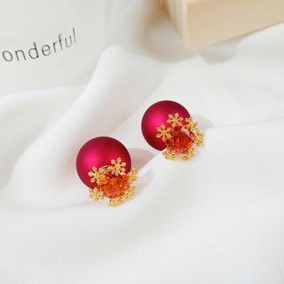 Rhinestone Snowflake Double-sided Earring