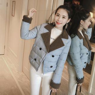 Double-breasted Fleece-lined Padded Jacket