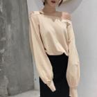 Plain Off-shoulder Sweatshirt