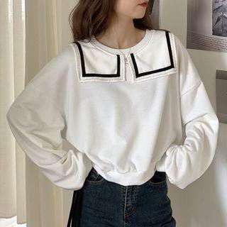 Square-collar Sweatshirt