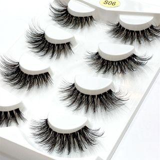 Set Of 4: False Eyelashes (s06) Black - 15mm