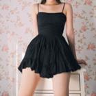 Ruffle-trim Strappy Mini A-line Dress