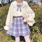Collar Ribbon Tie-neck Blouse (various Designs)