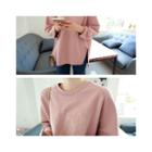 Feather Embroidered Seam T-shirt