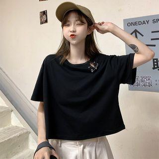 Plain Safety Pin Accent T-shirt