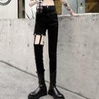Cutout-thigh Skinny Jeans