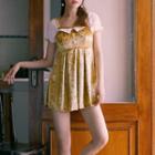 Short-sleeve Velvet Swimdress