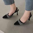 Houndstooth Panel Slingback High-heel Mules