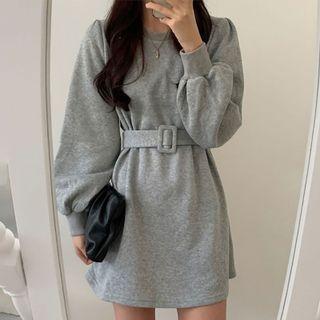 Belted Sweatshirt Dress