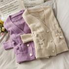Butterfly-accent Knit Cardigan