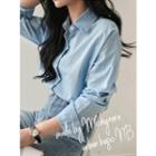 Drop-shoulder Pastel-color Shirt