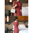 Round-neck Draped-detail T-shirt Dress