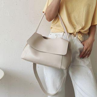 Faux Leather Asymmetrical Crossbody Bag