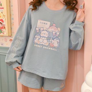 Printed Sweatshirt / A-line Skirt / Shorts