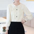 Lace Collar Buttoned Blouse