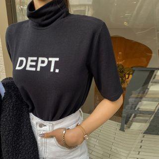 Dept Letter Turtleneck Top